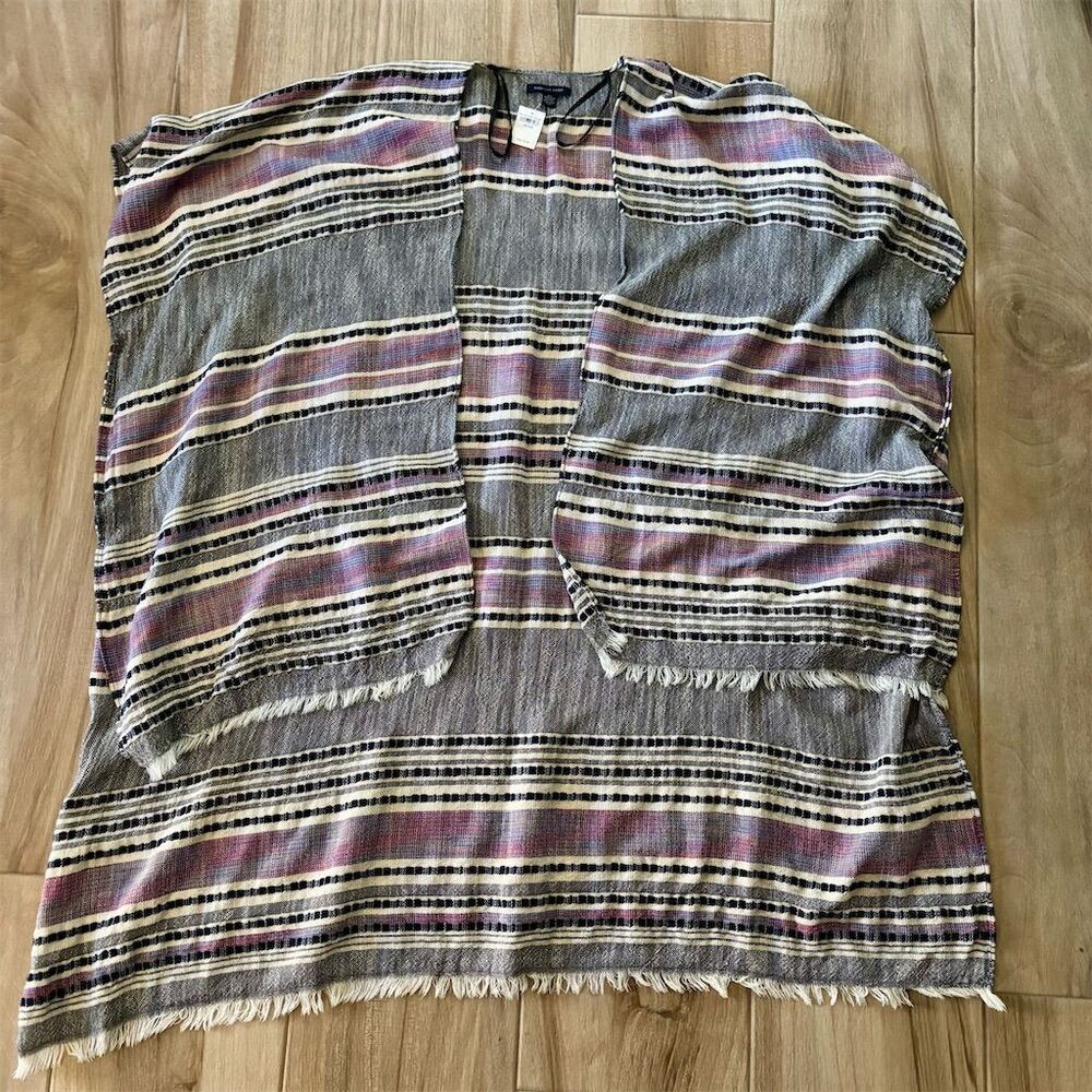 American Eagle Women's Multicolor Striped Fringe Wrap Shawl